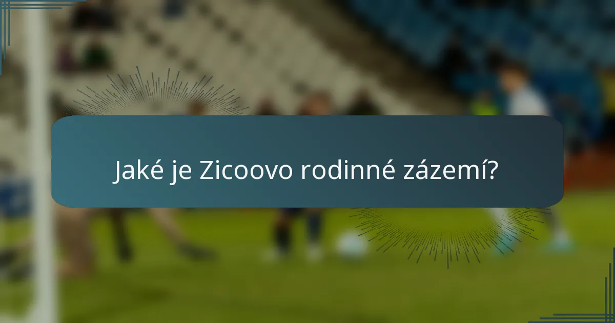 Jaké je Zicoovo rodinné zázemí?