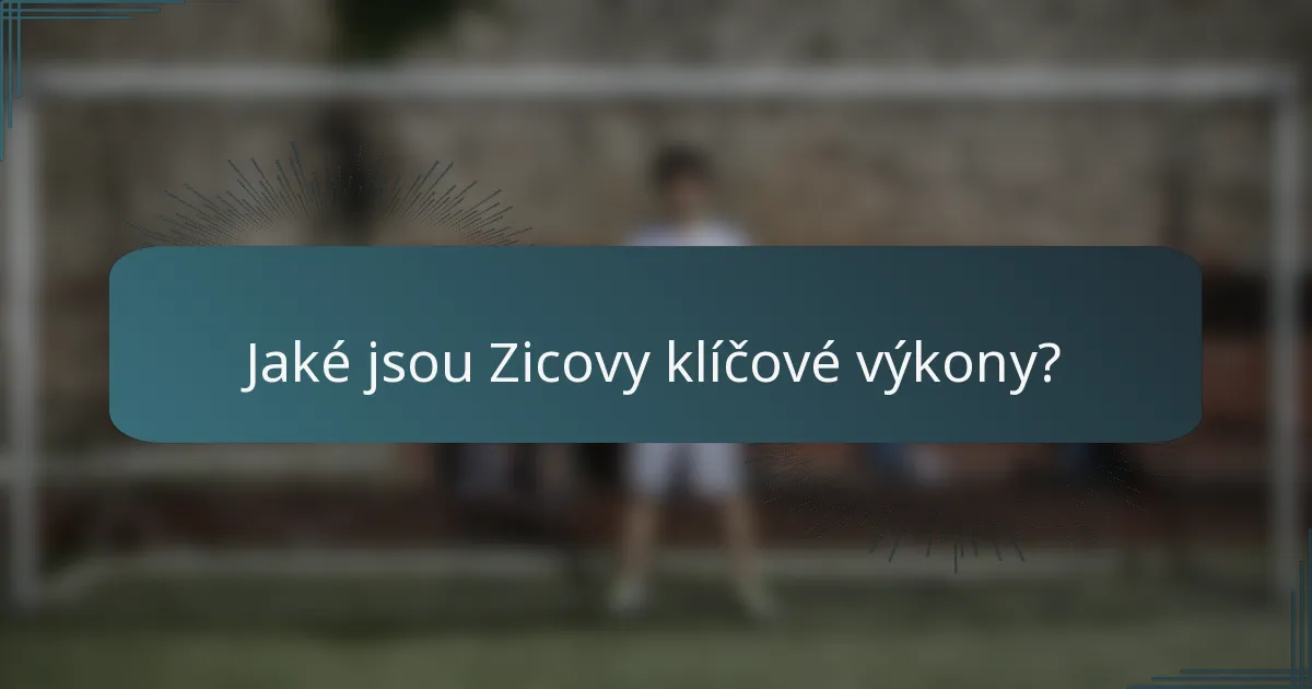 Jaké jsou Zicovy klíčové výkony?